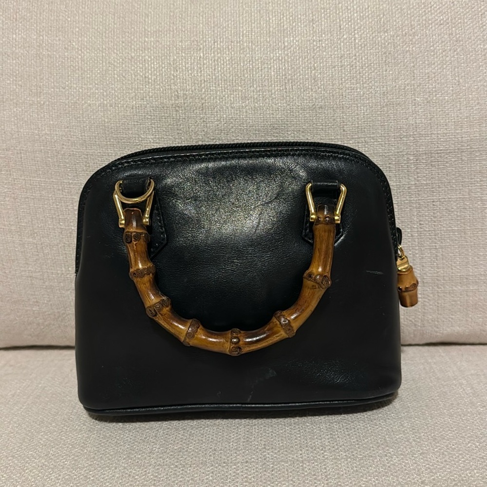 Vintage Gucci Black Mini Bag with Bamboo Handles
